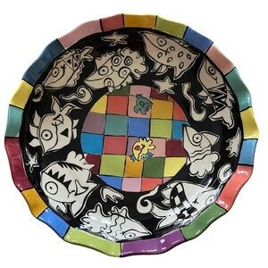 Art Bowl Handmade in Canada 13.5 inches wide great for chips